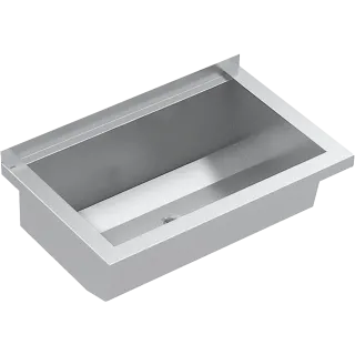 AR Waschrinne, PLANOX, Edelstahl, Wandmontage, 600x210x382 mm, o. Arm-bank