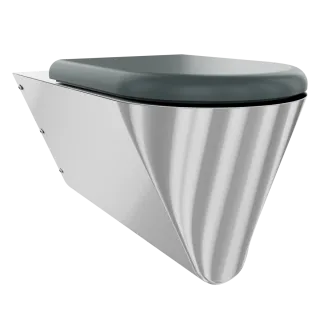 AR T-WC, CAMPUS, Edelstahl, wandhängend, 360x407x700 mm, Sitz grau, barrierefrei