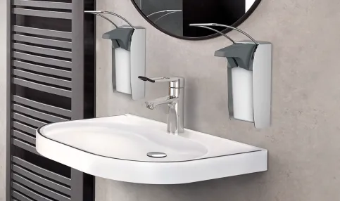 Barrierefreier Waschplatz mit F4LT-Med Thermostat-Einhebelmischer
