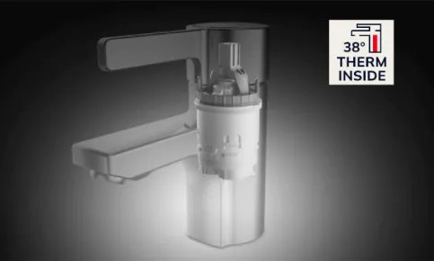 Thermostat-Einhebelmischer für Waschen und Duschen mit aktivem Verbrühungsschutz „THERM inside“