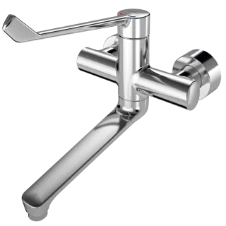 AR Thermostat-Wandbatterie, F4, EHM, Schwenkauslauf, 285 mm, Armhebel 251 mm