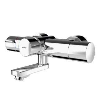 AR Wandbatterie, F5, hydr., Thermostat, Schwenkauslauf, 195 mm, Hygieneeinheit