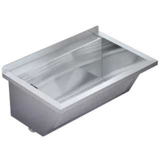 AR Waschtrog, SIRIUS, Chromstahl, 750x354x500 mm, Ablauf links