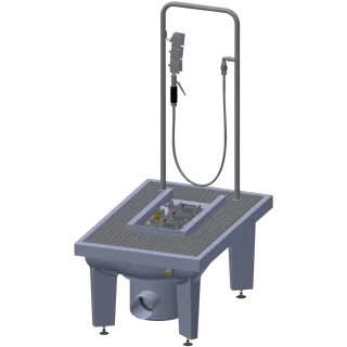 AR Stiefelreinigungsanlage, SIRIUS, 600x450x900 mm, Schlammfang, Siphon