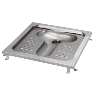 AR Hock-WC, CAMPUS, Edelstahl, Spülrand, 755x200x755 mm, suizidhemmend