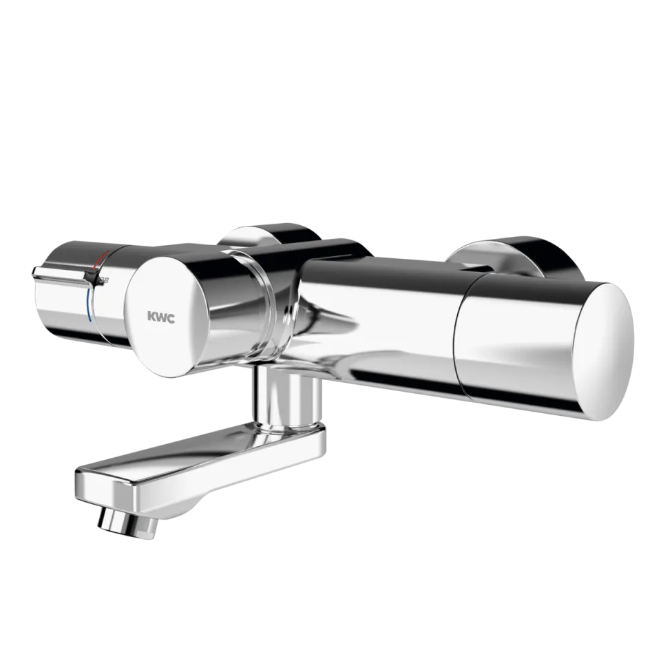 AR Wandbatterie, F5, hydr., Thermostat, Schwenkauslauf, 195 mm, C-Modul
