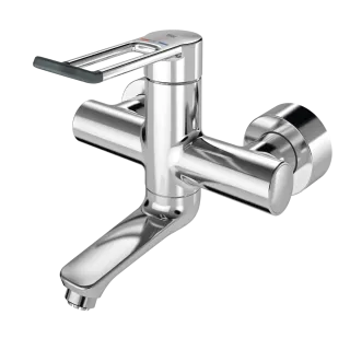 AR Thermostat-Wandbatterie, F4, EHM, Schwenkauslauf, 200 mm, Hebel 148 mm