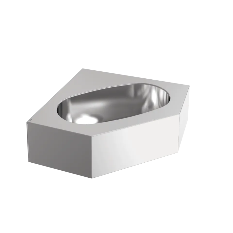 AR ANIMA, Einzelwaschtisch Eck, Edelstahl