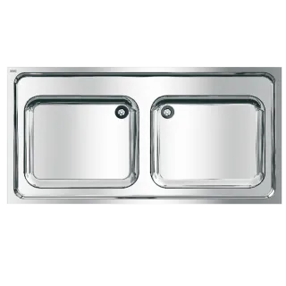 AR Gewerbespüle, MAXIMA, Edelstahl, 2 Becken, 1200x432x600 mm