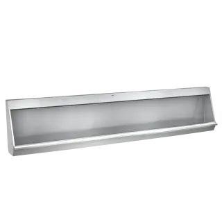 AR Reihenurinal, CAMPUS, Edelstahl V2A, 2400x515x235 mm, Siebablauf mittig