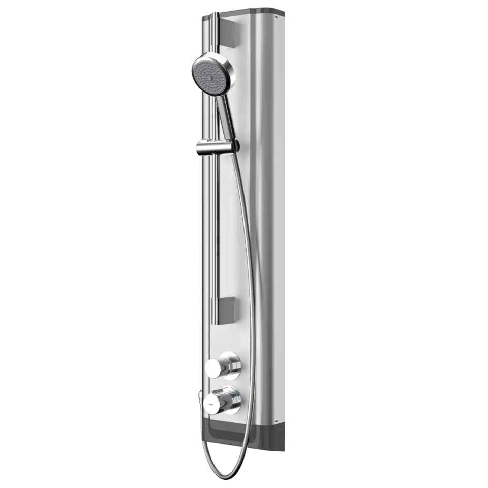 AR F5 Duschpaneel, hydr. Thermostat, Edelstahl