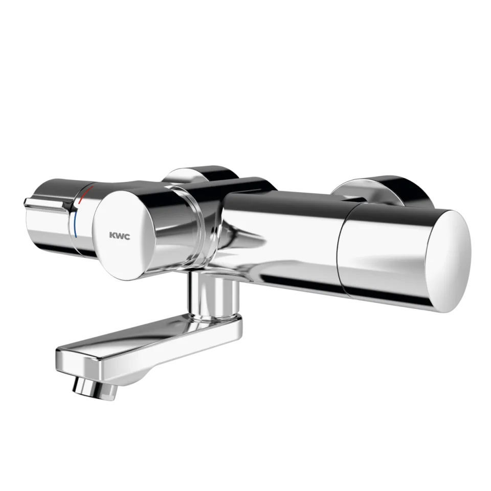 AR Wandbatterie, F5, hydr., Thermostat, Schwenkauslauf, 135 mm, Hygieneeinheit