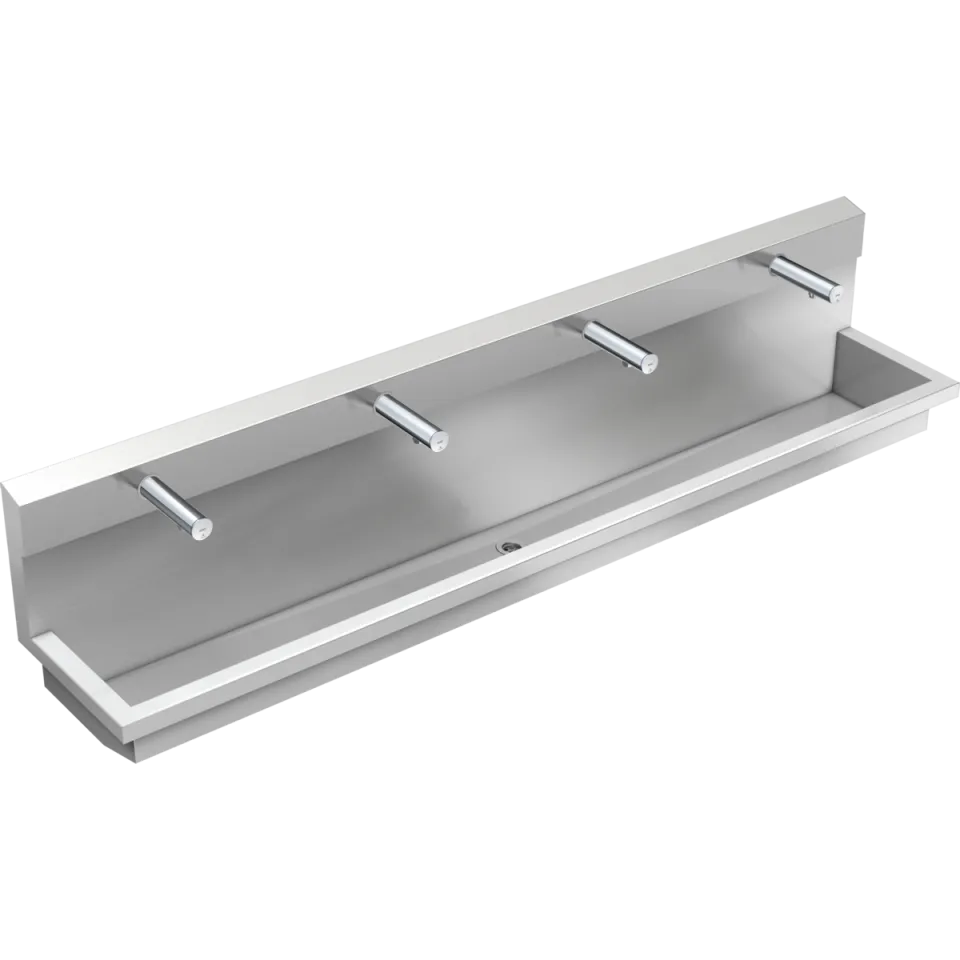 AR Waschplatzeinheit, PLANOX, Edst., 2400x530x440 mm, 4xWandventil elektron.