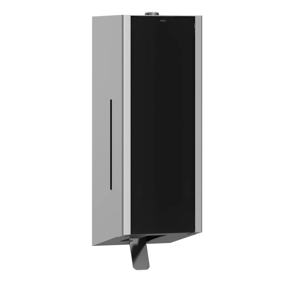 AR Schaumseifenspender, EXOS, Edelstahl, AP, 120x326x120 mm, Front ESG schwarz
