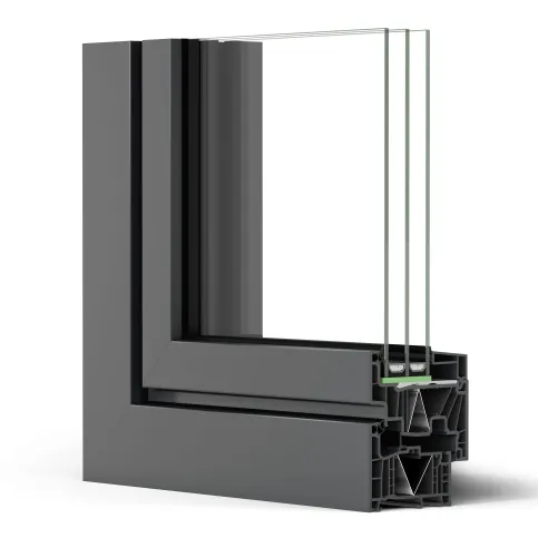 REHAU Premium-Fenstersystem ARTEVO in der flächenbündigen Variante: klares, kantiges Design im Aluminium-Look