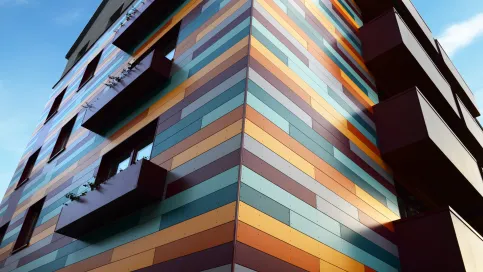 Rockpanel Profile sind in nahezu allen RAL/NCS Farben passend zum gewählten Design erhältlich.