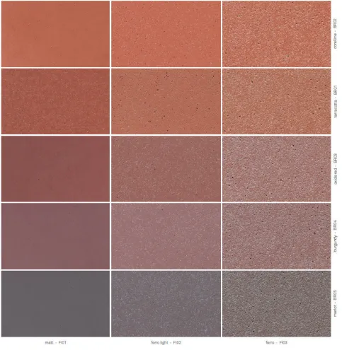 Farbkollektion bricky, erhältlich für concrete skin und öko skin