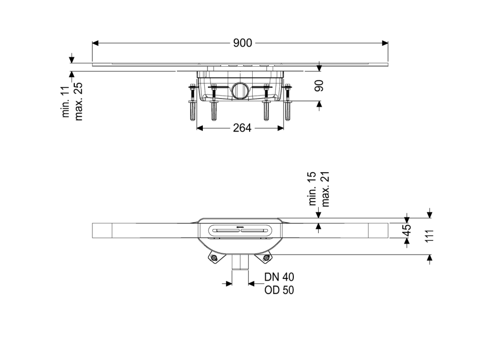 KESSEL-Duschrinne Linearis Infinity 90