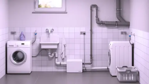 Schmutzwasserhebeanlage Minilift S für die freie Aufstellung.