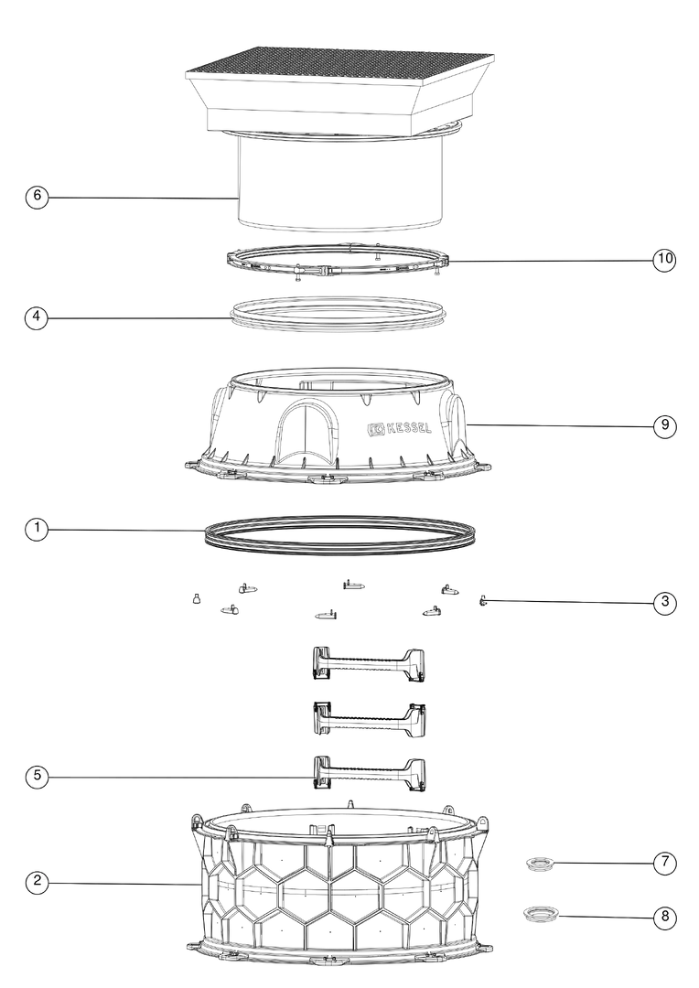 KESSEL-Schachtmodul Zugang 800, eckig, B/D KESSEL-Schachtmodul Zugang 800, eckig, B/D