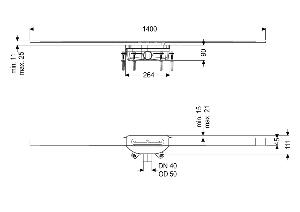 KESSEL-Duschrinne Linearis Infinity 90