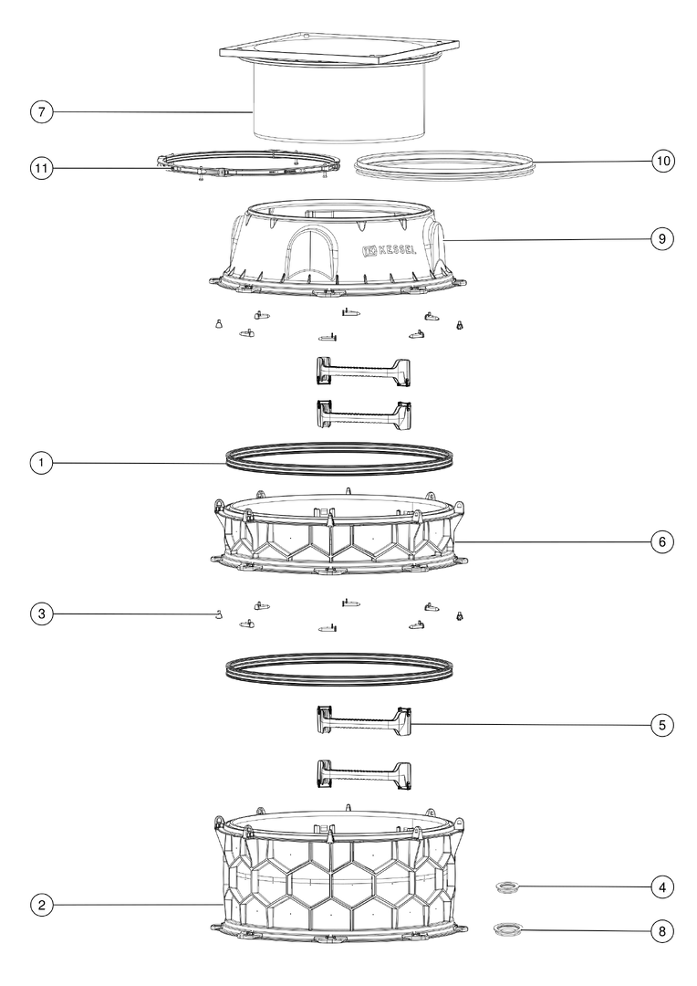 KESSEL-Schachtmodul Zugang 800, eckig, K3, befliesbar KESSEL-Schachtmodul Zugang 800, eckig, K3, befliesbar
