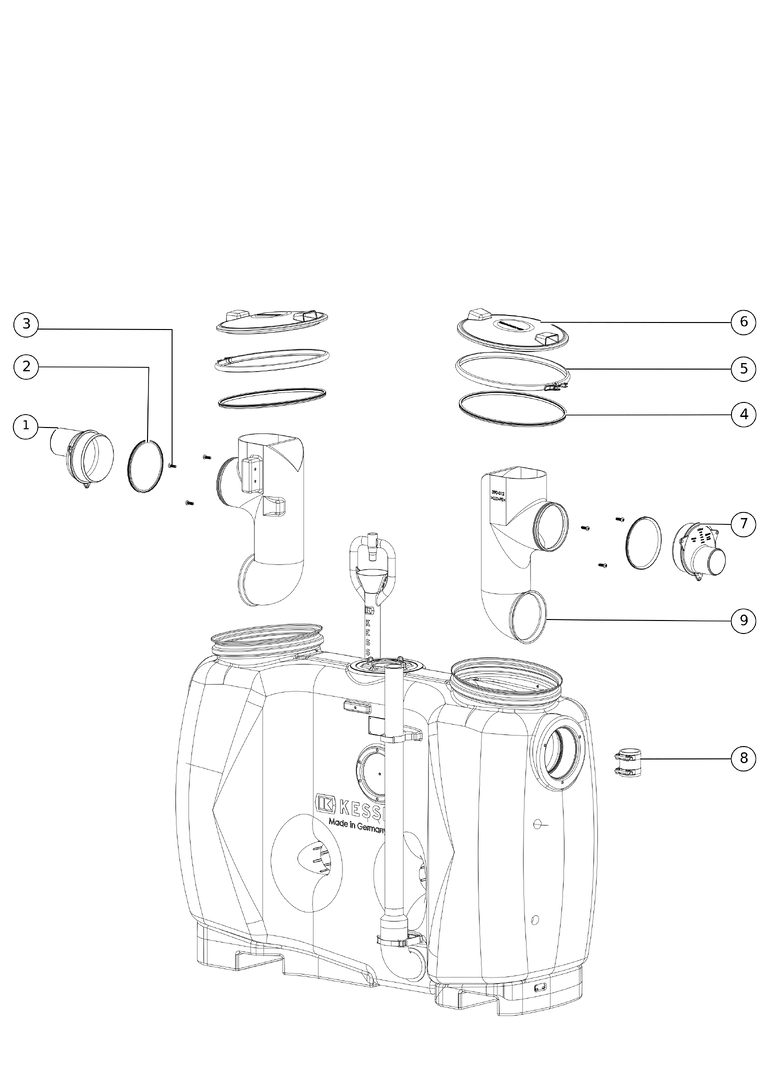 KESSEL-Fettabscheider EasyClean free NS 4, Direct, Fülleinr., SonicControl