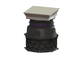 KESSEL-Schachtmodul LW 1000 Bodenplatte Zugang LW 800, 1120-1369 mm, Klasse D