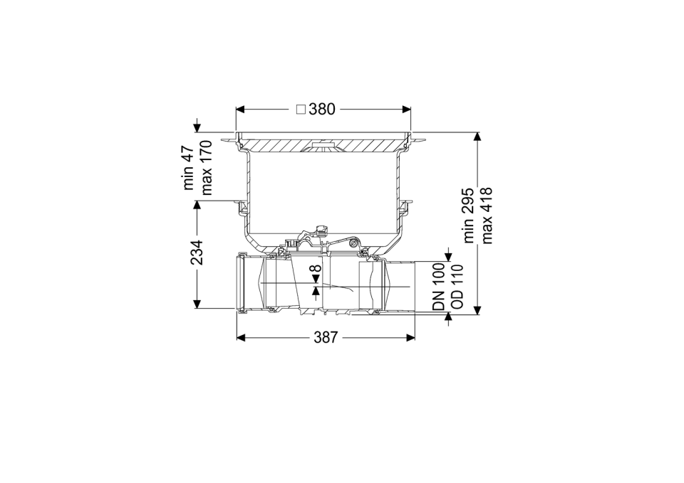 KESSEL-Grundkörper Staufix, Einbau Bodenplatte