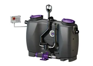 Fettabscheider EasyClean free Mix & Pump mit manueller Entsorgungs-/Spüleinrichtung und Schredder-Mix-System