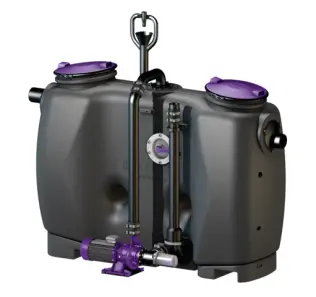 Fettabscheider EasyClean free Mix mit Direktentsorgung und Schredder-Mix-System