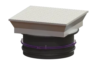 KESSEL-Aufsatzstück Abdeckplatte eckig, LW 800, Klasse D