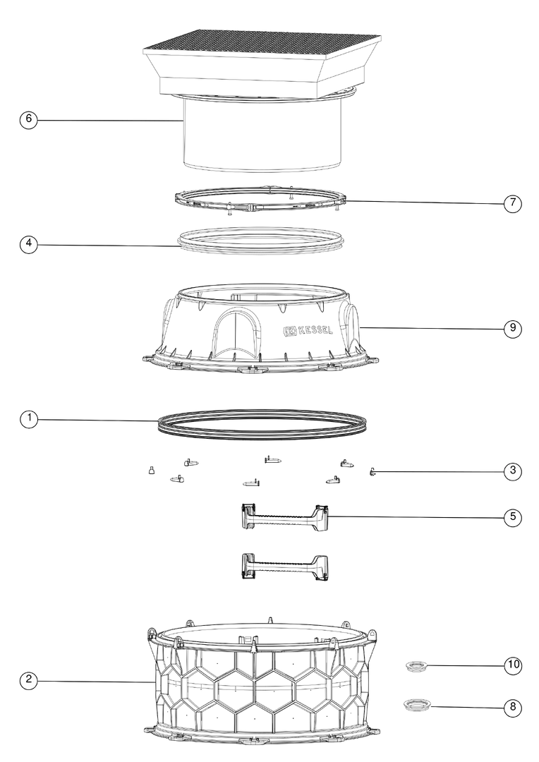 KESSEL-Schachtmodul Zugang 800, eckig, B/D KESSEL-Schachtmodul Zugang 800, eckig, B/D