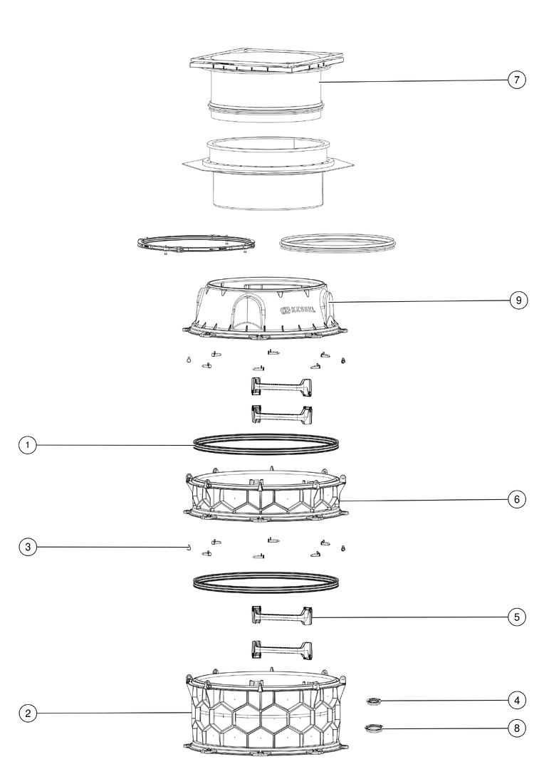 KESSEL-Schachtmodul Zugang 800, eckig, K3, befliesbar, WU KESSEL-Schachtmodul Zugang 800, eckig, K3, befliesbar, WU