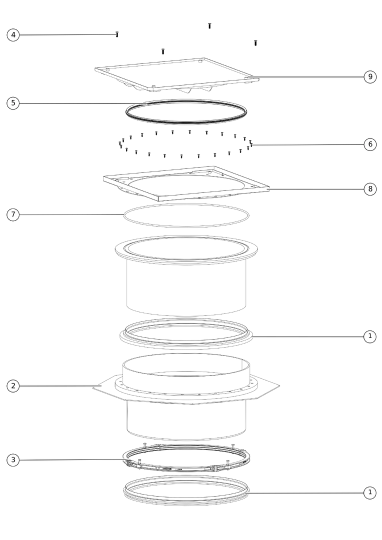 KESSEL-Schachtmodul Zugang 800, eckig, K3, befliesbar, WU KESSEL-Schachtmodul Zugang 800, eckig, K3, befliesbar, WU