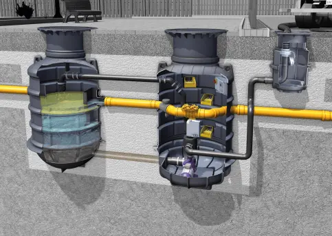 Fettabscheider zum Erdeinbau EasyClean ground Auto Mix & Pump