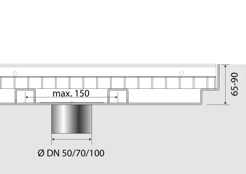 Querschnitt: Schmutzfangwanne Typ 5022+