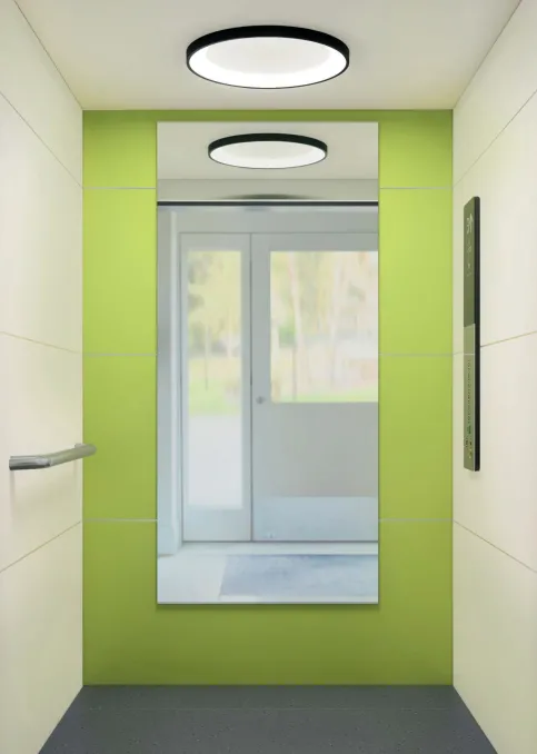 KONE NanoSpace™ ist eine Aufzugslösung für den Komplettaustausch und wird in einen vorhandenen Aufzugschacht eingebaut.