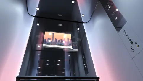 KONE MonoSpace® Aufzüge verfügen über digitale Konnektivität und individuelle Design- und Ausstattungsoptionen.