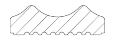 Riemchen Wellenprofil 6,2 x 25 cm