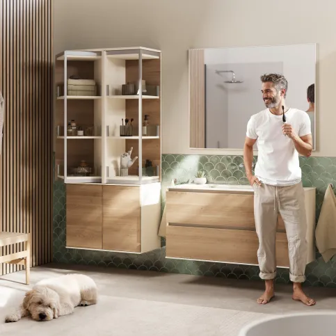 Spiegelschrank Bad mit Dreh-Schwenk-System FurnSpin