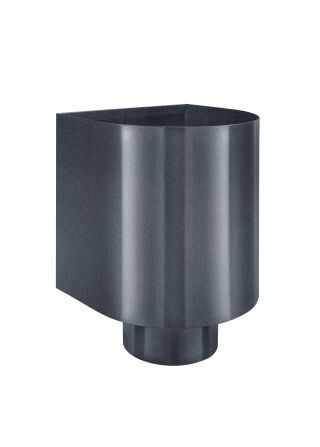Flachd.-Wasserfangk.- TX - Anthrazit ø100 halbrund ohne Zulauf 185x180x160 mm