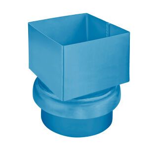 Übergangsstück Kasten - SX - Sonderfarbe 100 x 100 auf ø100 mm