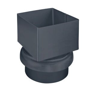 Übergangsstück Kasten SX - Anthrazit 80 x 80 auf ø100 mm