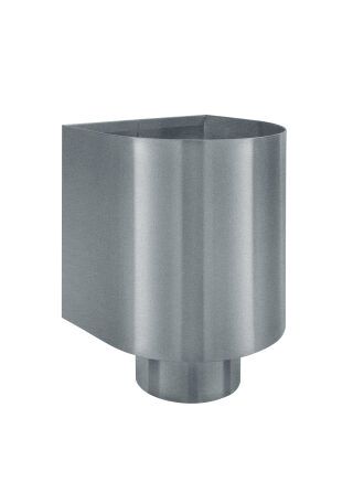 Flachd.-Wasserfangk.- TX - Hellgr. ø100 halbrund ohne Zulauf 185x180x160 mm