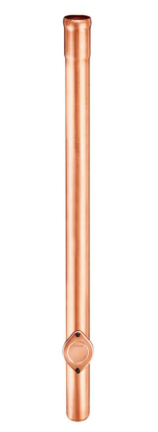 Kupfer Standrohr ø100/2000 mit Deckel geschlossen