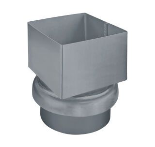 Übergangsstück Kasten - TX - Grau 80 x 80 auf ø100 mm