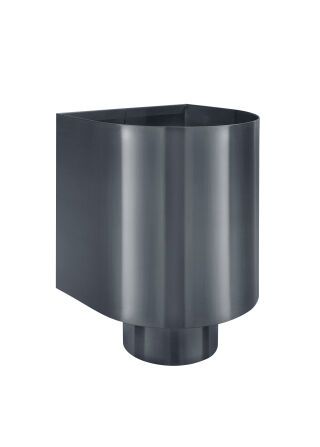 Flachd.-Wasserfangk.- SX - Anthrazit ø100 halbrund ohne Zulauf 185x180x160 mm