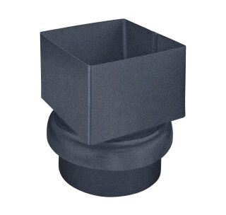 Übergangsstück Kasten - TX - Anthrazit 100 x 100 auf ø100 mm