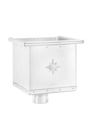Wasserfangkasten - SX - Weiß ø100 kubisch exzentrisch 283x240x240